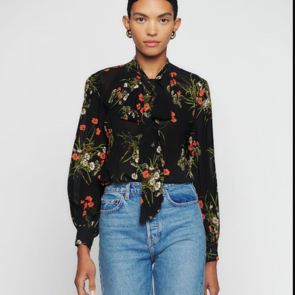 Reformation Freya Blouse in Robyn NWT - Picture 1 of 8